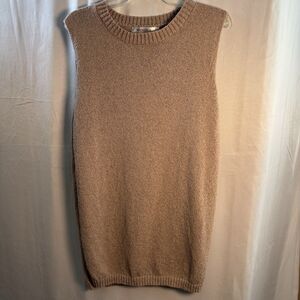 Nenona Women’s Large Sleeveless Knit Sweater Vest Tank Top Taupe Brown Casual